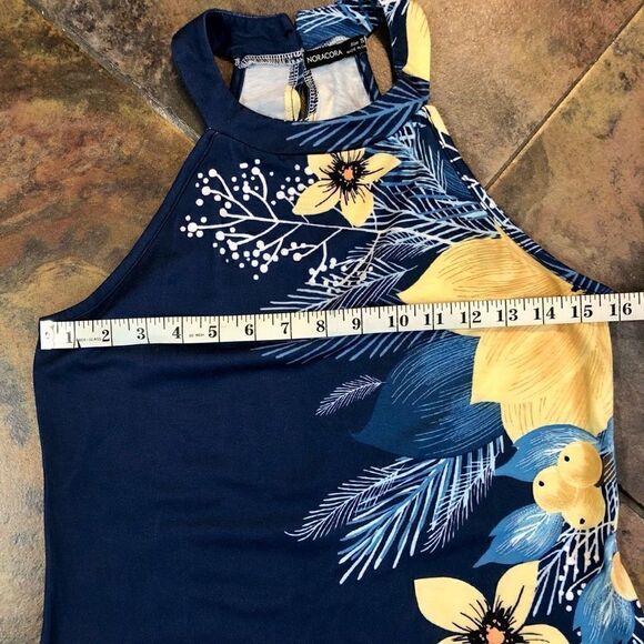 Noracora Women’s Floral Blue Dress Yellow Flowers Size Small - Picture 6 of 10